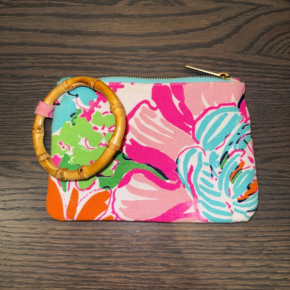 Lilly Pulitzer For Target Canvas Clutch with Bamboo Handle